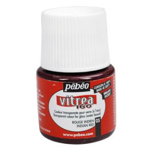 Farba witrażowa do szkła Pebeo Vitrea 160 45ml, Czerwona/05 Glossy Red